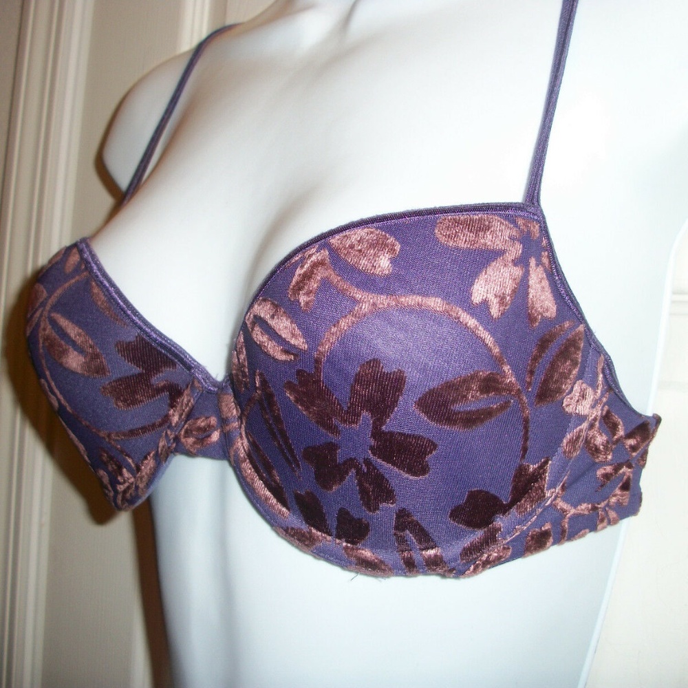 VICTORIA'S SECRET Velour Flocked Demi Bra Size 34C